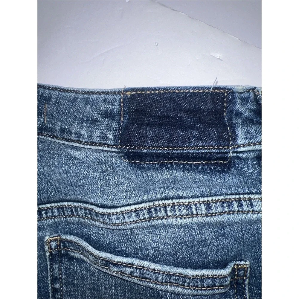 Free People Women's Raw Hem Studded Flare Blue Jeans Size 26